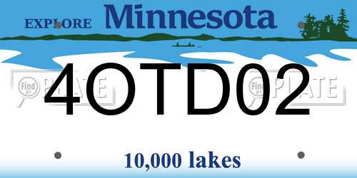4OTD02 Minnesota License Plate