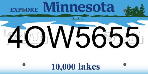 4OW5655 Minnesota License Plate