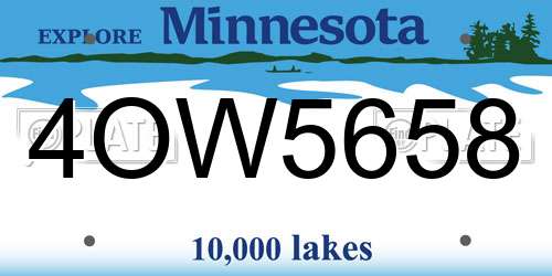 4OW5658 Minnesota License Plate
