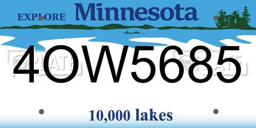 4OW5685 Minnesota License Plate