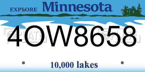 4OW8658 Minnesota License Plate