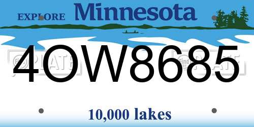 4OW8685 Minnesota License Plate