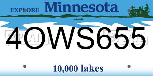 4OWS655 Minnesota License Plate