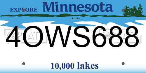 4OWS688 Minnesota License Plate