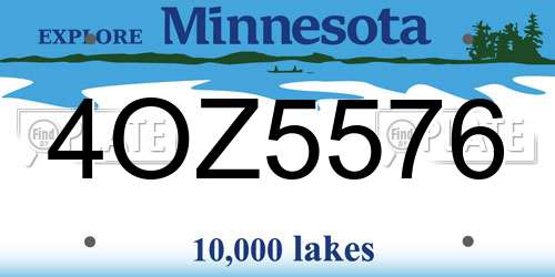 4OZ5576 Minnesota License Plate