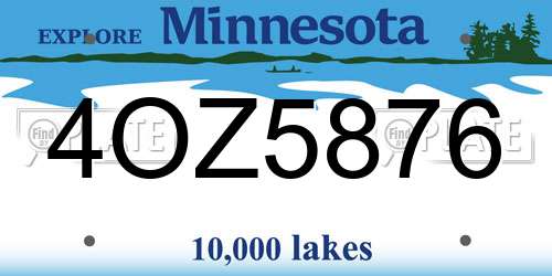4OZ5876 Minnesota License Plate