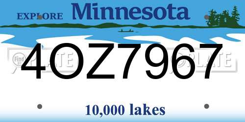 4OZ7967 Minnesota License Plate