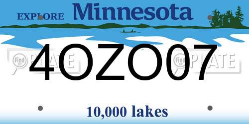4OZO07 Minnesota License Plate