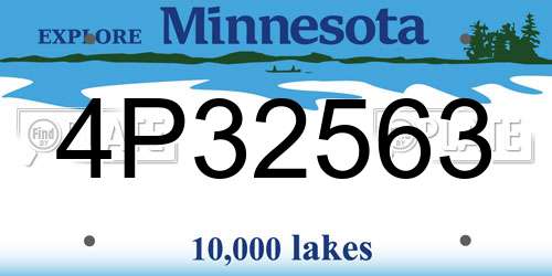 4P32563 Minnesota License Plate