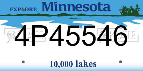 4P45546 Minnesota License Plate