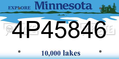 4P45846 Minnesota License Plate