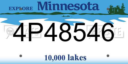 4P48546 Minnesota License Plate