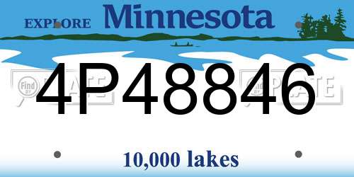 4P48846 Minnesota License Plate