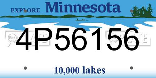 4P56156 Minnesota License Plate