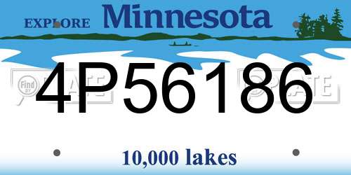 4P56186 Minnesota License Plate