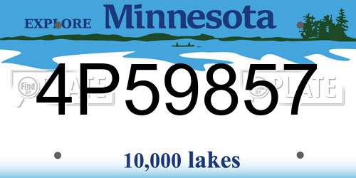 4P59857 Minnesota License Plate