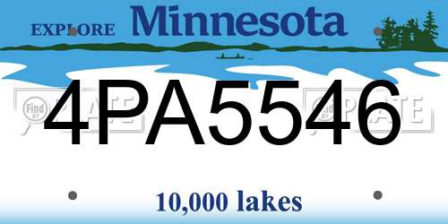 4PA5546 Minnesota License Plate