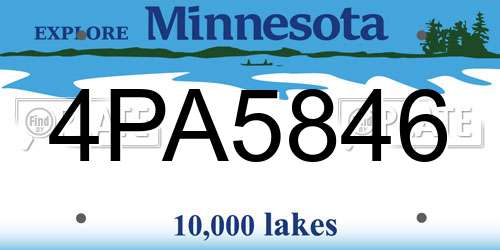 4PA5846 Minnesota License Plate