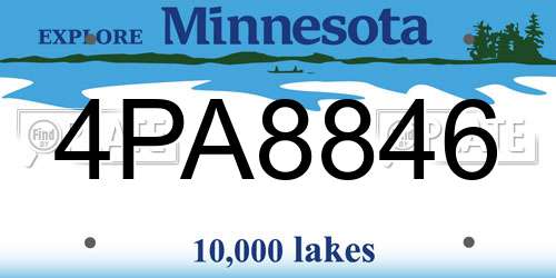 4PA8846 Minnesota License Plate