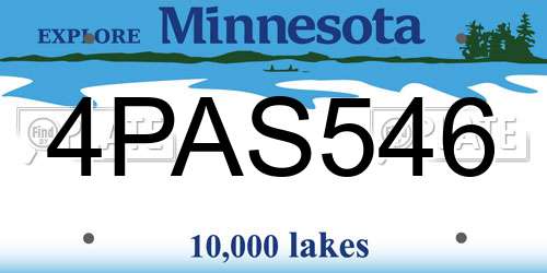 4PAS546 Minnesota License Plate
