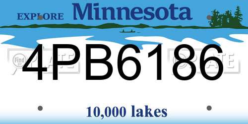4PB6186 Minnesota License Plate