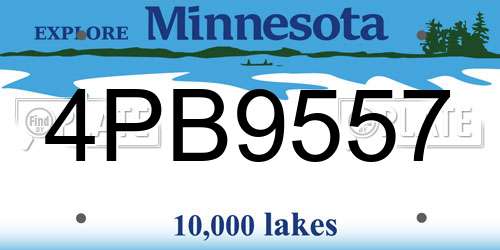 4PB9557 Minnesota License Plate