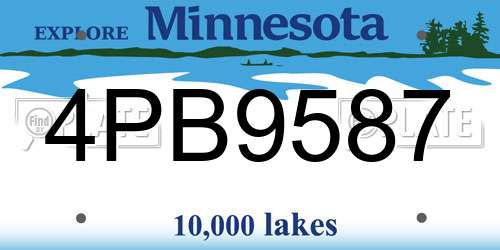 4PB9587 Minnesota License Plate