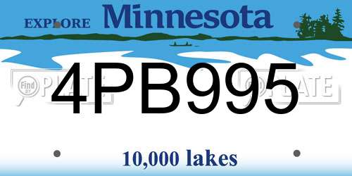 4PB995 Minnesota License Plate