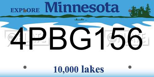 4PBG156 Minnesota License Plate