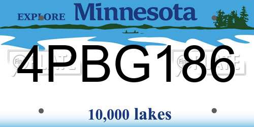 4PBG186 Minnesota License Plate