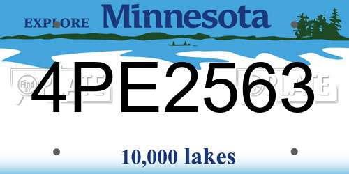 4PE2563 Minnesota License Plate