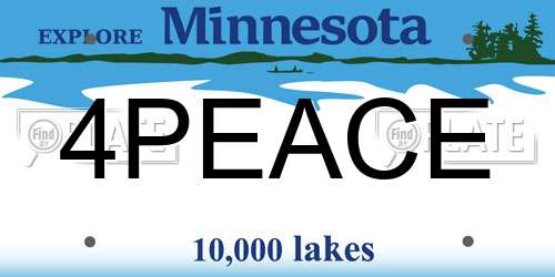 4PEACE Minnesota License Plate