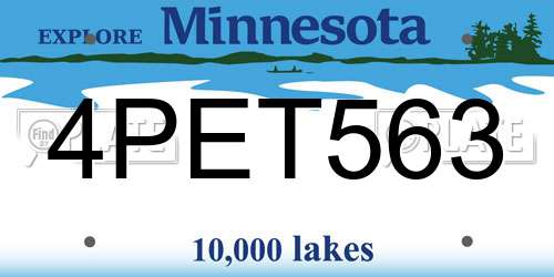 4PET563 Minnesota License Plate