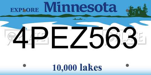 4PEZ563 Minnesota License Plate