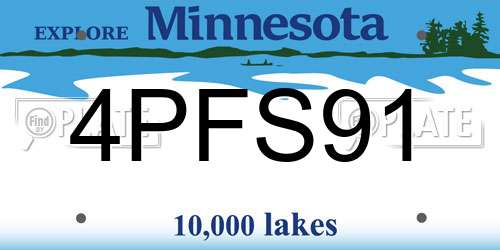 4PFS91 Minnesota License Plate