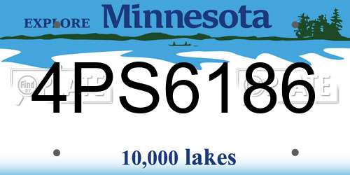 4PS6186 Minnesota License Plate