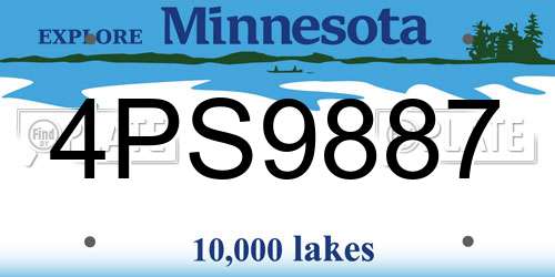 4PS9887 Minnesota License Plate