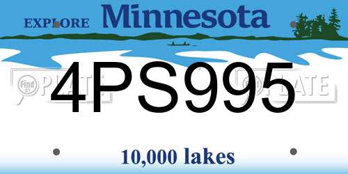 4PS995 Minnesota License Plate
