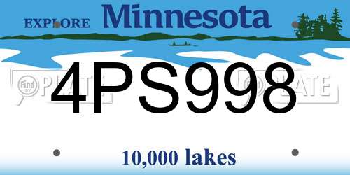 4PS998 Minnesota License Plate