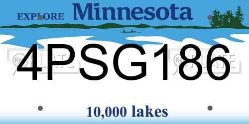 4PSG186 Minnesota License Plate
