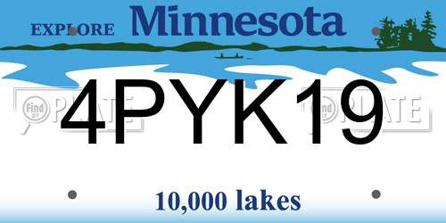 4PYK19 Minnesota License Plate