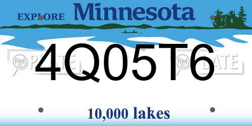 4Q05T6 Minnesota License Plate