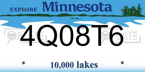 4Q08T6 Minnesota License Plate