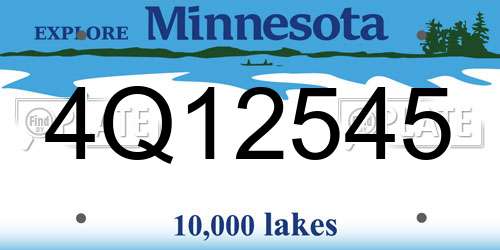 4Q12545 Minnesota License Plate