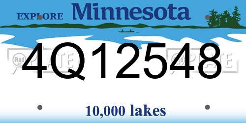 4Q12548 Minnesota License Plate