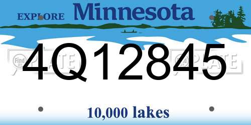 4Q12845 Minnesota License Plate