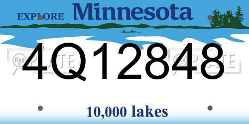 4Q12848 Minnesota License Plate