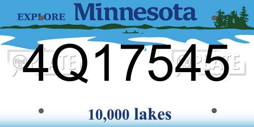4Q17545 Minnesota License Plate