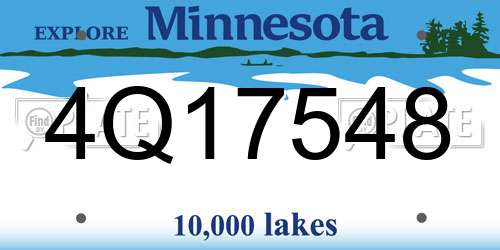 4Q17548 Minnesota License Plate