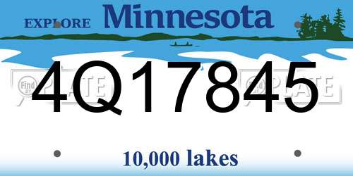 4Q17845 Minnesota License Plate